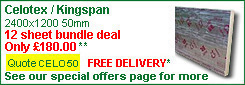 Celotex / Kingspan 2400x1200 50mm 12 sheets Only &pound;195.00 +VAT
